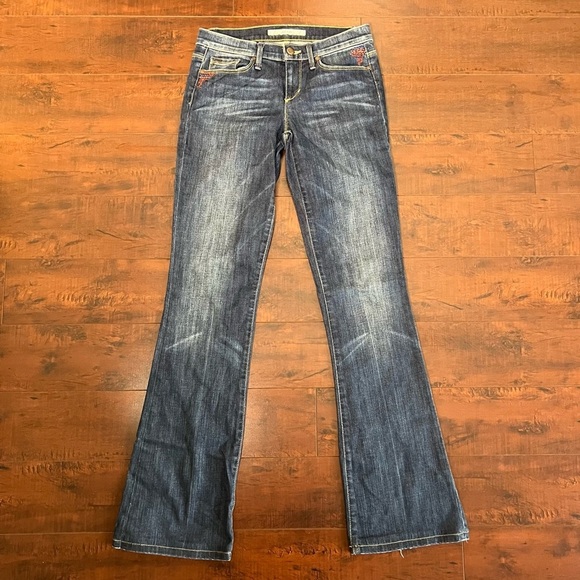 JOE’S Jeans Low Rise Rocker Fit Denim Aniston Wash Boot Cut Size 25 - Picture 2 of 13